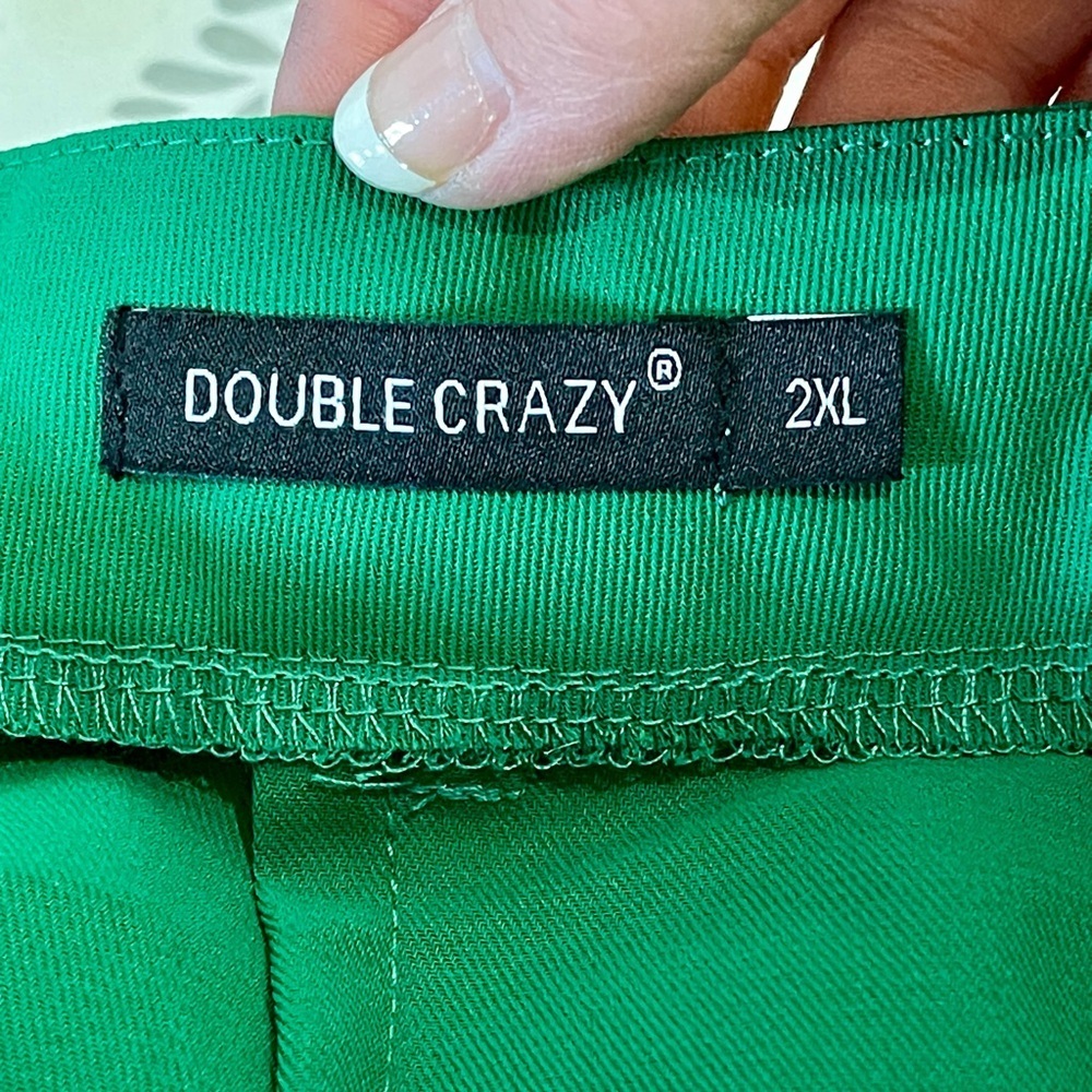 Double Crazy Green High-Waist Wide Leg Palazzo Entrapment Trousers 2XL - Picture 4 of 6